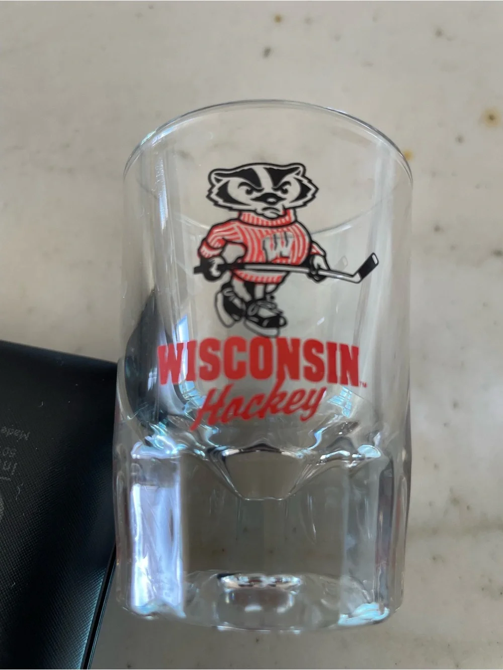 University of Wisconsin Badgers Hockey Shot Glass – Collectible Barware jigger